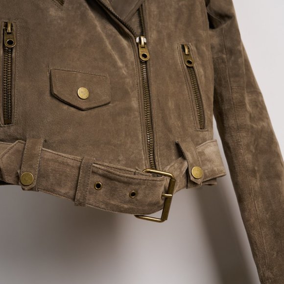 Vintage Vigoss Genuine Suede Leather Moto Jacket - Picture 4 of 7